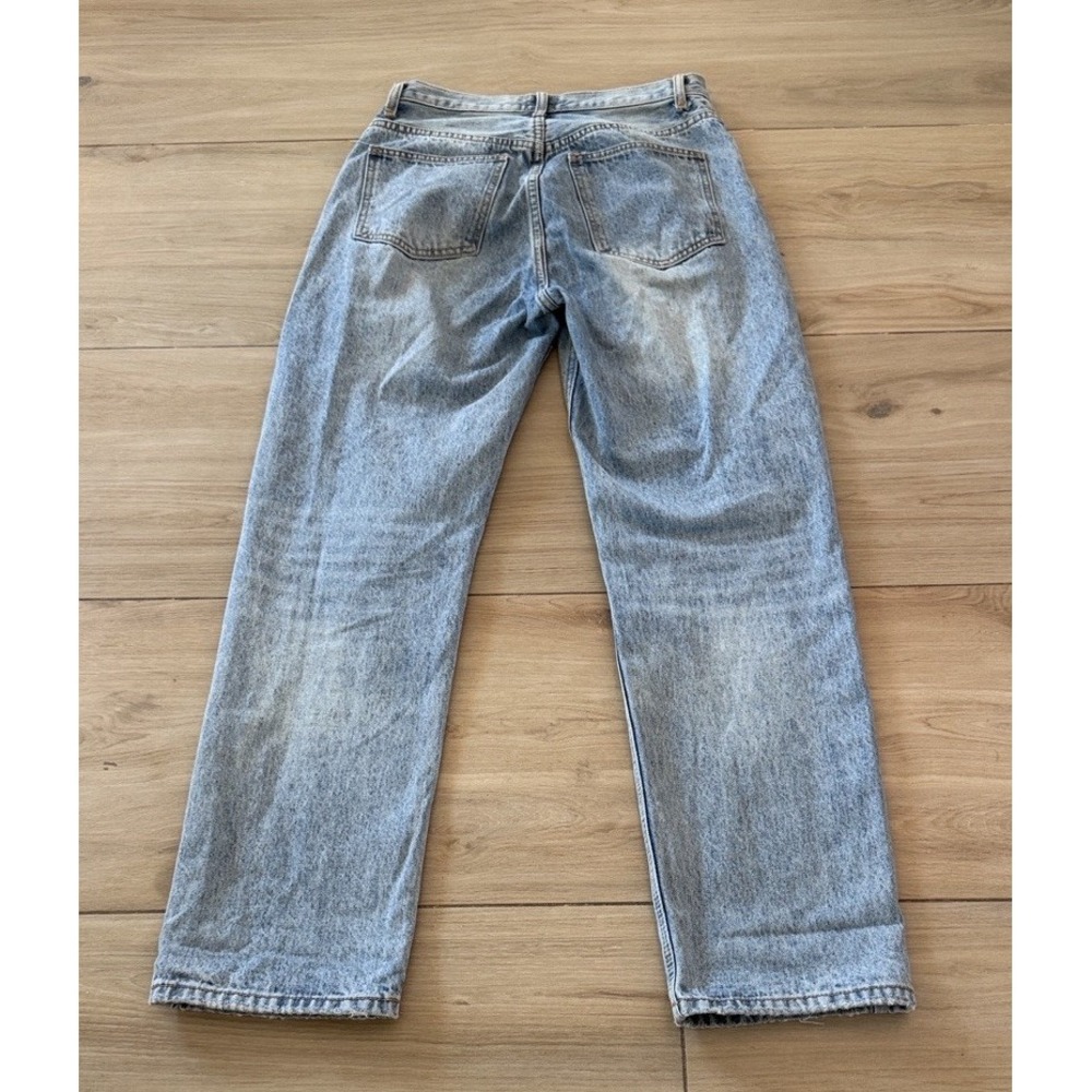 Princess Polly Crossover Waist Straight Leg Jeans Light‎ Wash Blue Womens US 2 - Picture 4 of 8